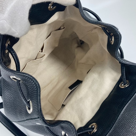 GUCCI Black Leather Bamboo Backpack - Picture 16 of 16